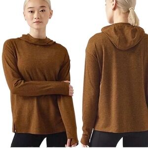 Athleta Uptempo II Hoodie Sweatshirt - Bronze Brown (Medium)